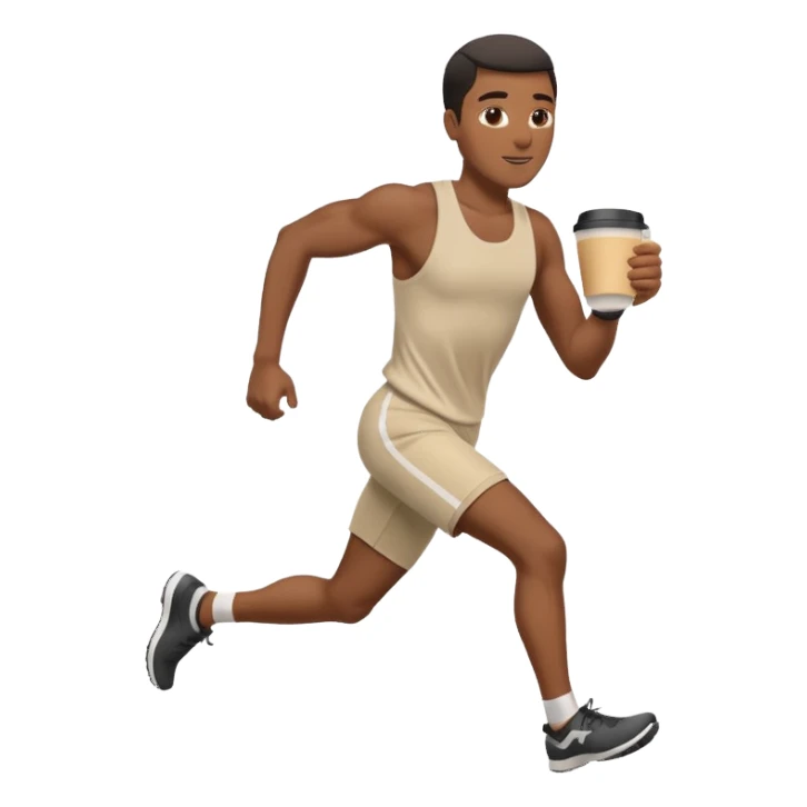 Morning Coffee Runner black man  sticker