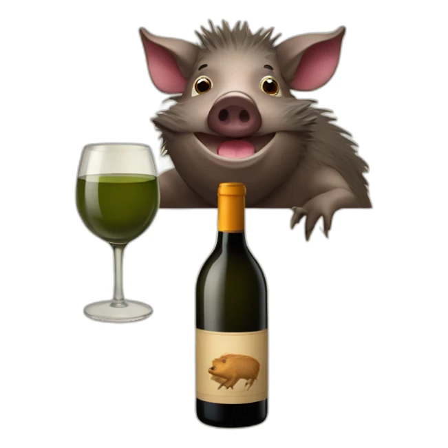 Wild boar with wine sticker