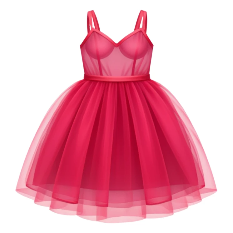 Neon crimson tulle sticker