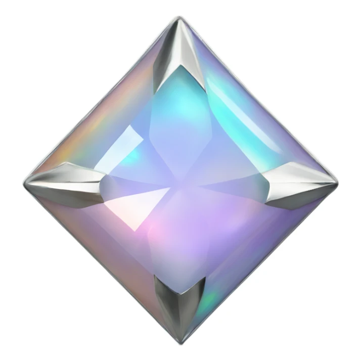 Silver chrome four-point star diamond opal sticker