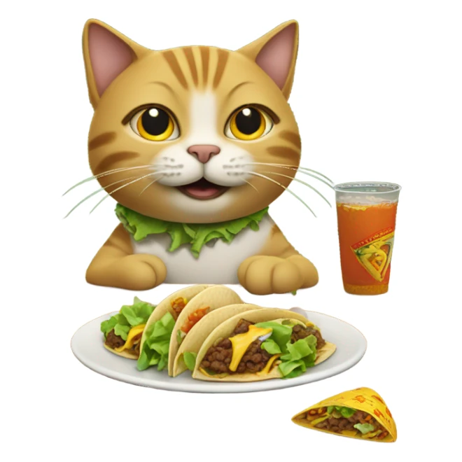 Cat eating tacos sticker