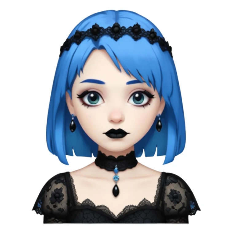 blue haired old goth princess sticker