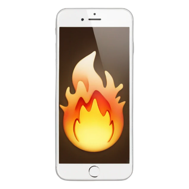 iphone with a heart, a smileyface and a fire sticker