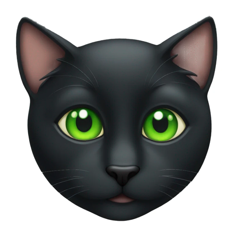 Black cat green eyes sticker
