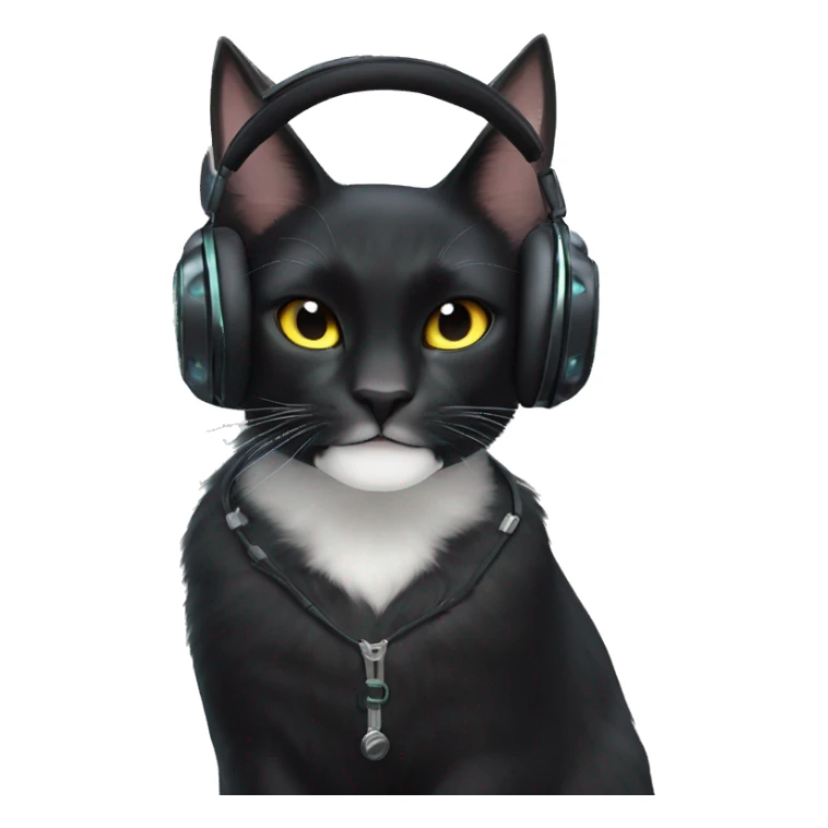 Black cat wearing Malenia’s headset from Elden Ring sticker