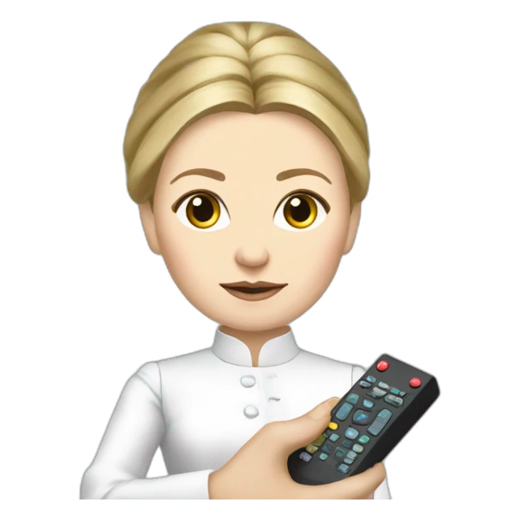 Yulia Tymoshenko holds the remote control in her hands sticker