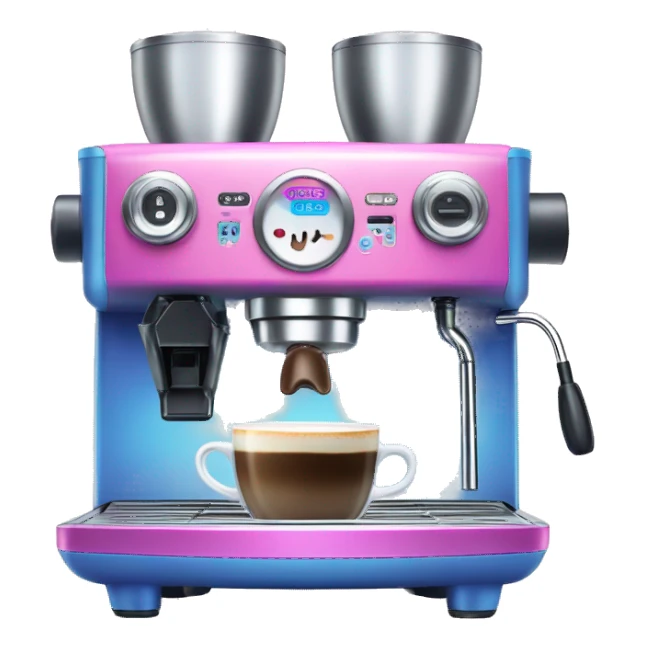 Pink and blue gradient hue espresso machine sticker