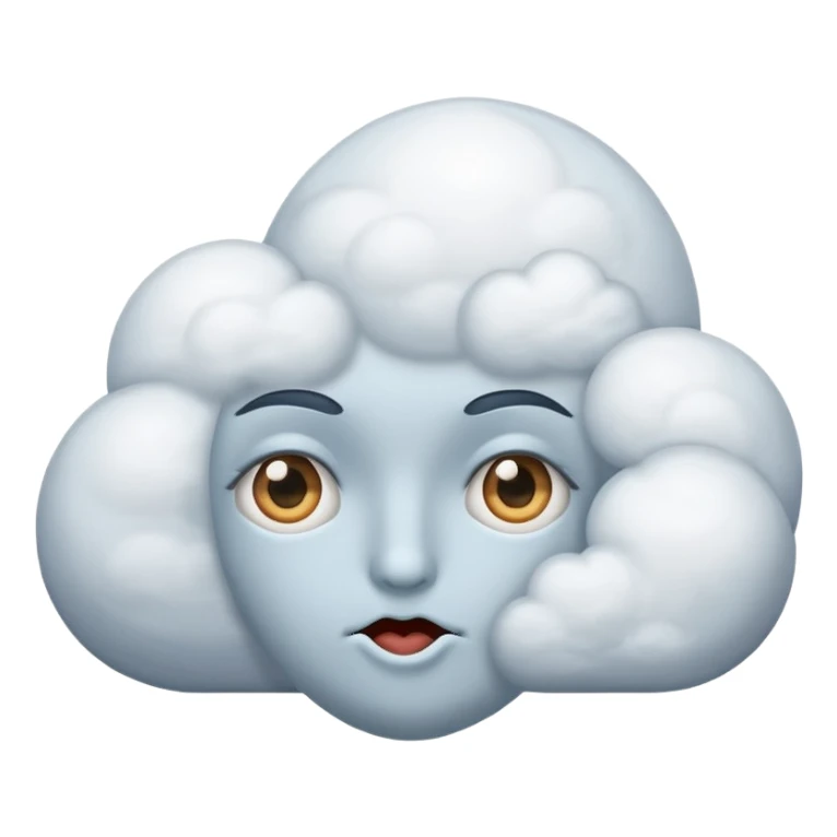 sarcastic moon side eye with cloud sticker