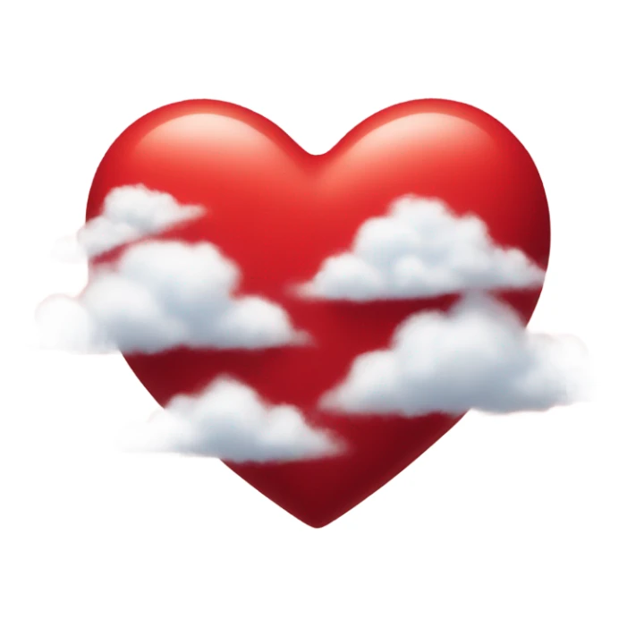 red heart in the clouds sticker