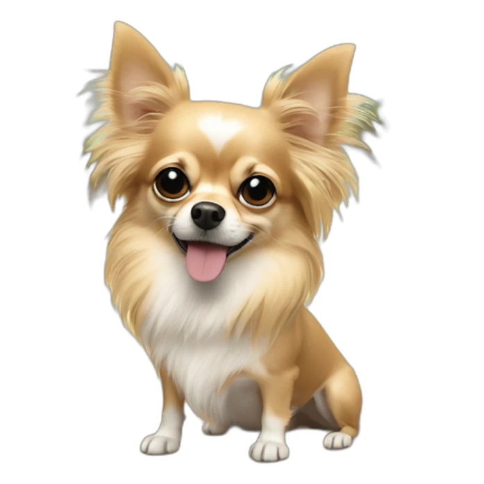 Long hair sand chihuahua in hollywood sticker