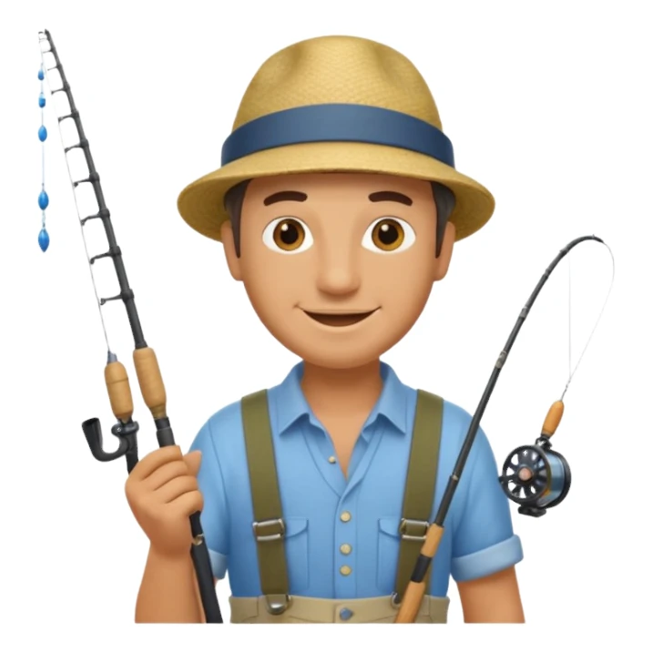 happy fisherman sticker