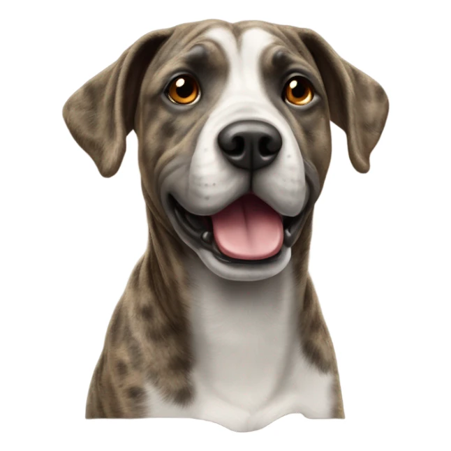 Brindle Bogle dog￼ gazing at viewer sticker