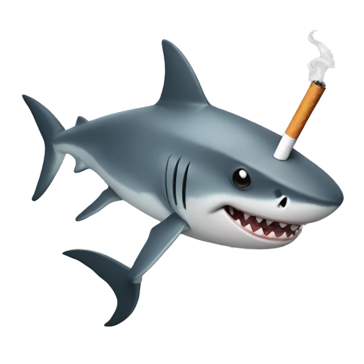 Shark with a cigarette sticker