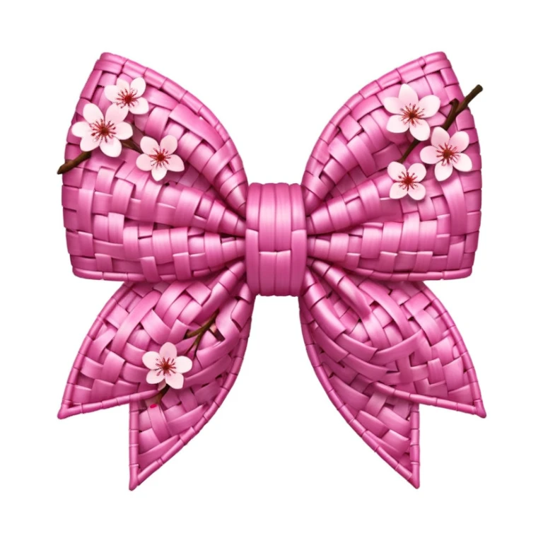 sakura bow with woven texture sticker
