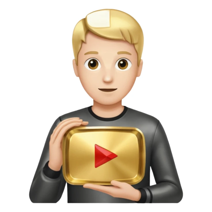 flexing youtube golden play button sticker