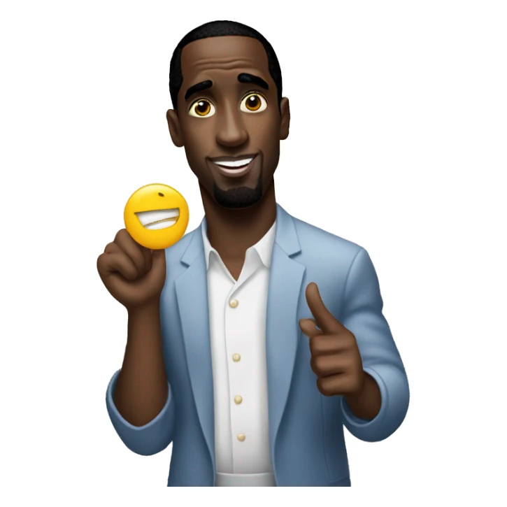 p diddy holding a sign sticker