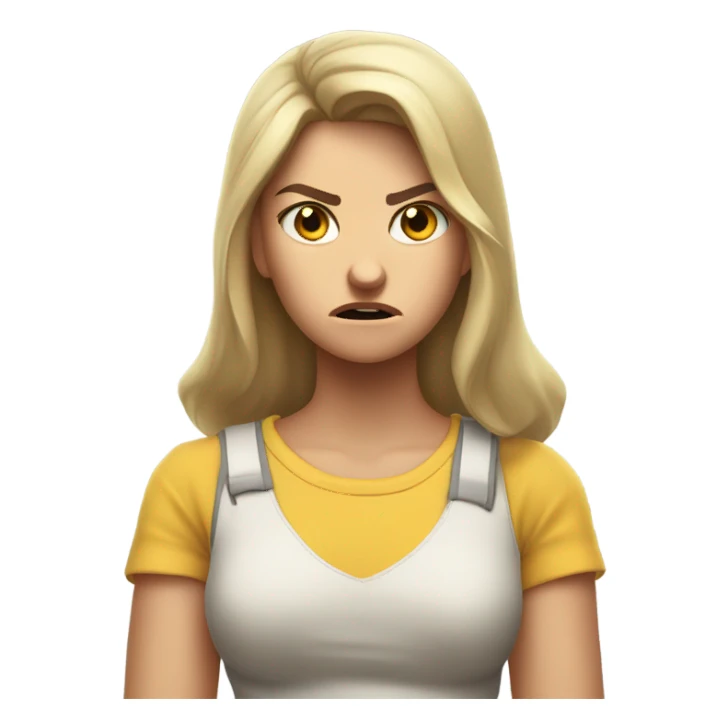 angry white girl sticker