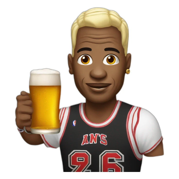 denis rodman with beer sticker