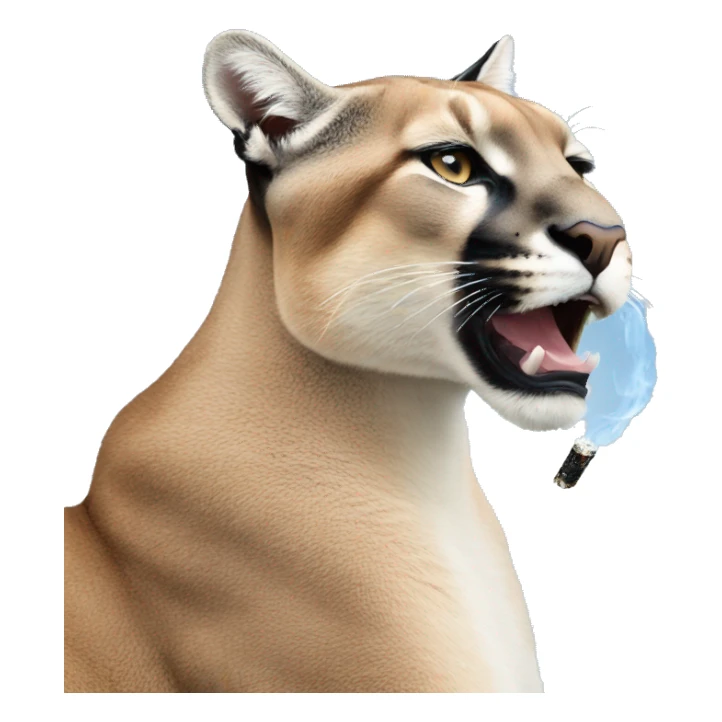 A puma smoking a cigarette with blue sky sticker