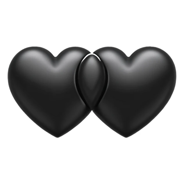 İki siyah kalp Birleşik sticker