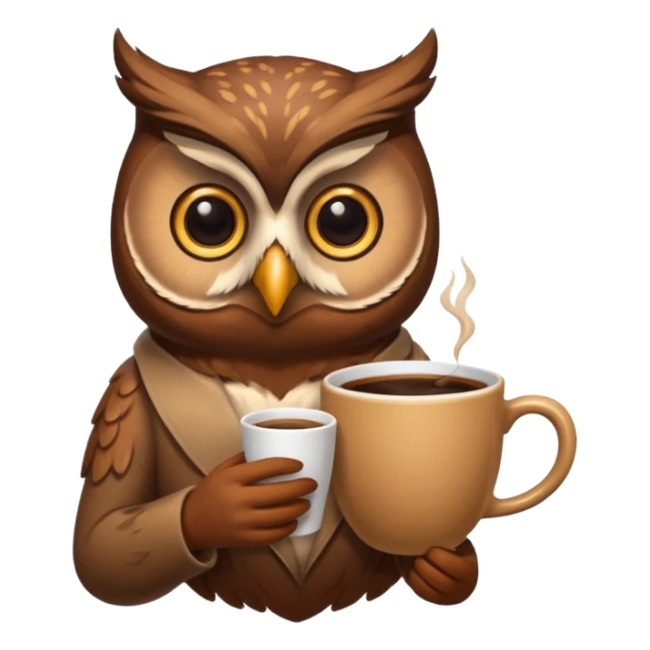 kahve içen baykuş sticker