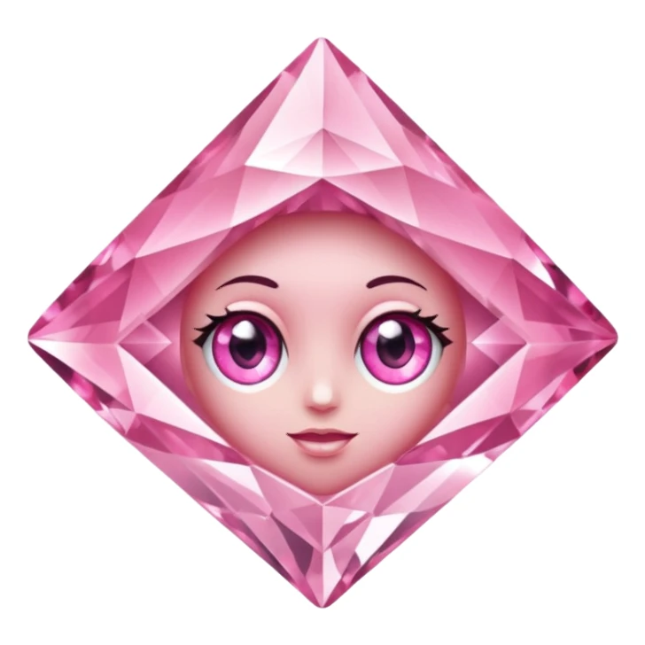pink diamond with eyes sticker