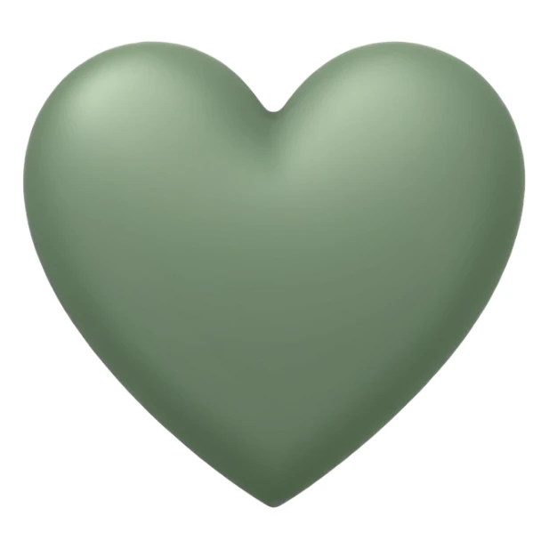 Sage green heart sticker