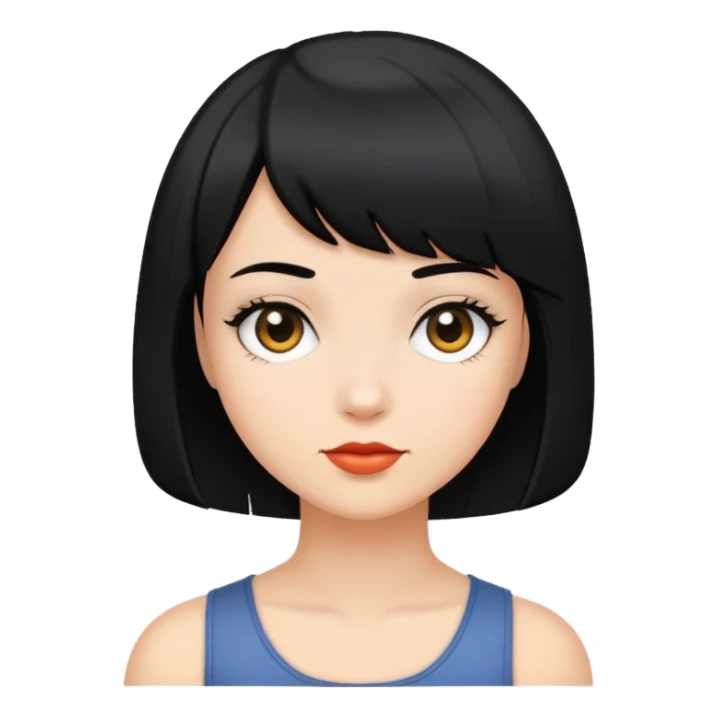 Girl with black  bob cut  sticker