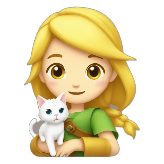 The princesse link hug a cat yellow sticker