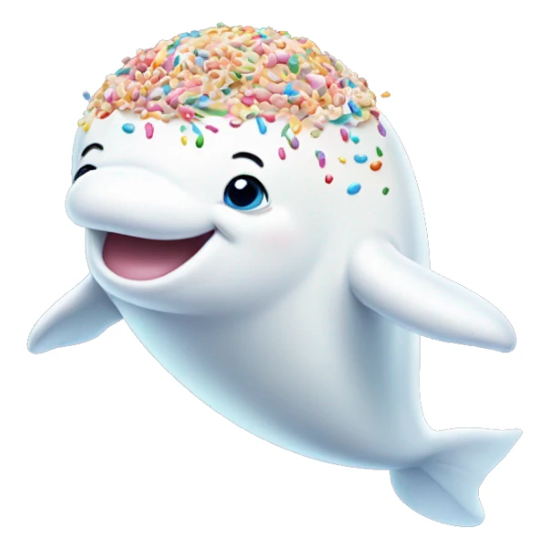 beluga whale with sprinkles sticker