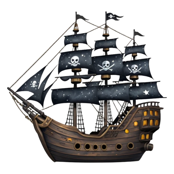pirate ship in space sticker