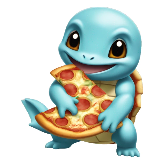 Squirtle eating pizza sticker