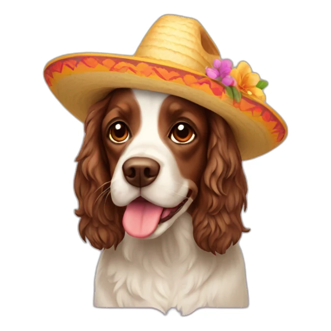 spring spaniel with sombrero sticker