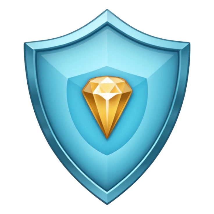 Cyan blue shield with diamond plated sticker
