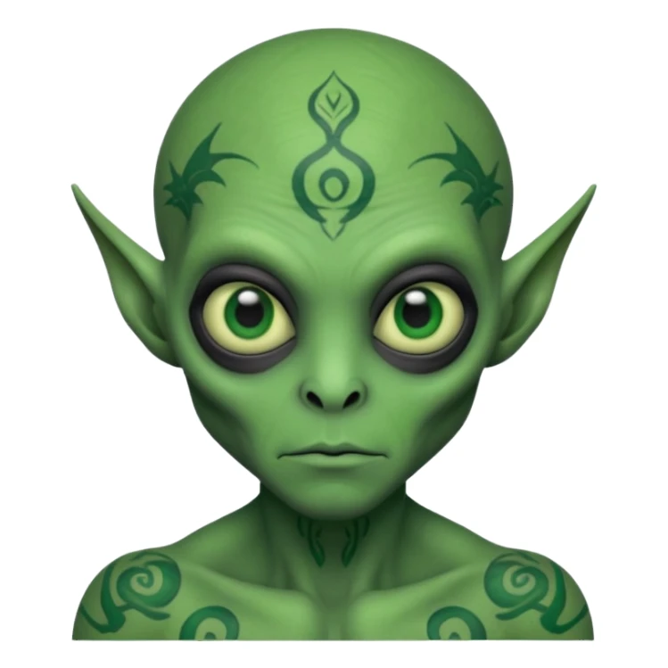 alien with tattoo all over his face   sticker