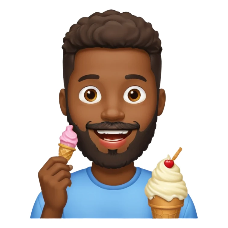 bearded black man ice cream sticker