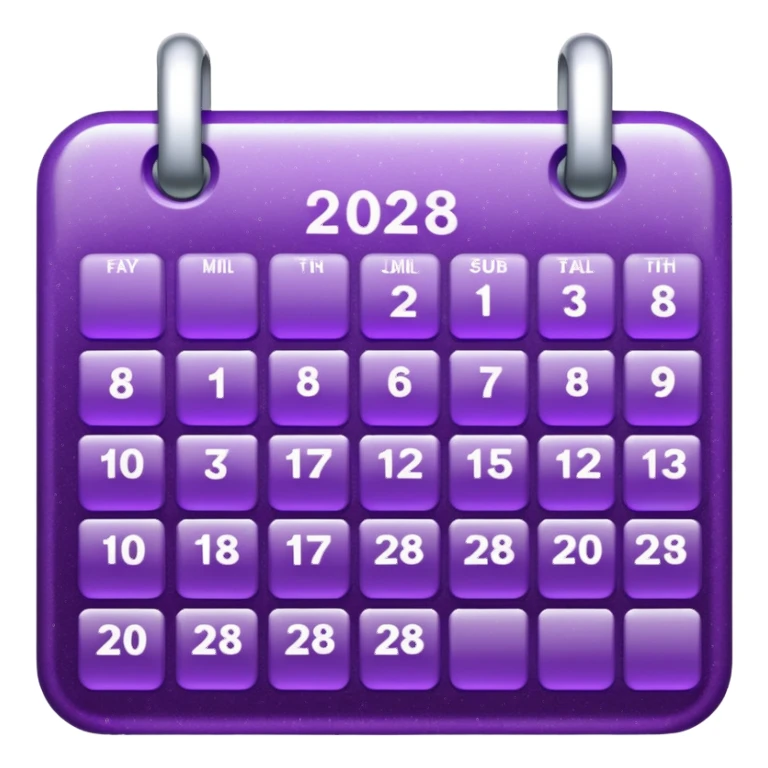 glitter purple and cian calendar sticker