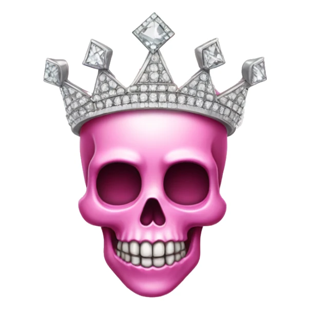 Pretty pink Skull with diamond crown  sticker