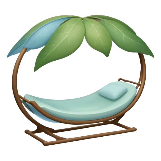 sheltering cradle leaf, translucent, softly curved, floating, gentle green-blue and warm earth colors sticker