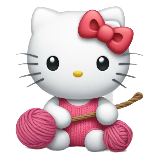 Hello Kitty holding a yarn ball sticker