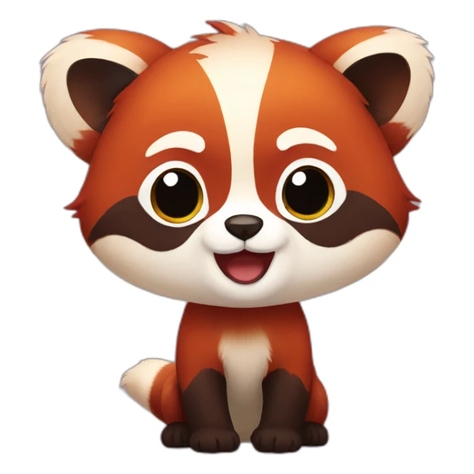 an animated red panda sticker