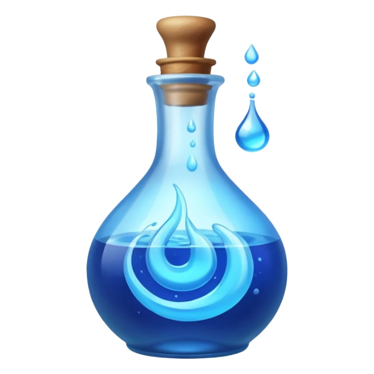 FANTASY MAGIC MANA BLUE POTION TILTED TO THE LEFT IN A CIRCLE BOTTLE sticker