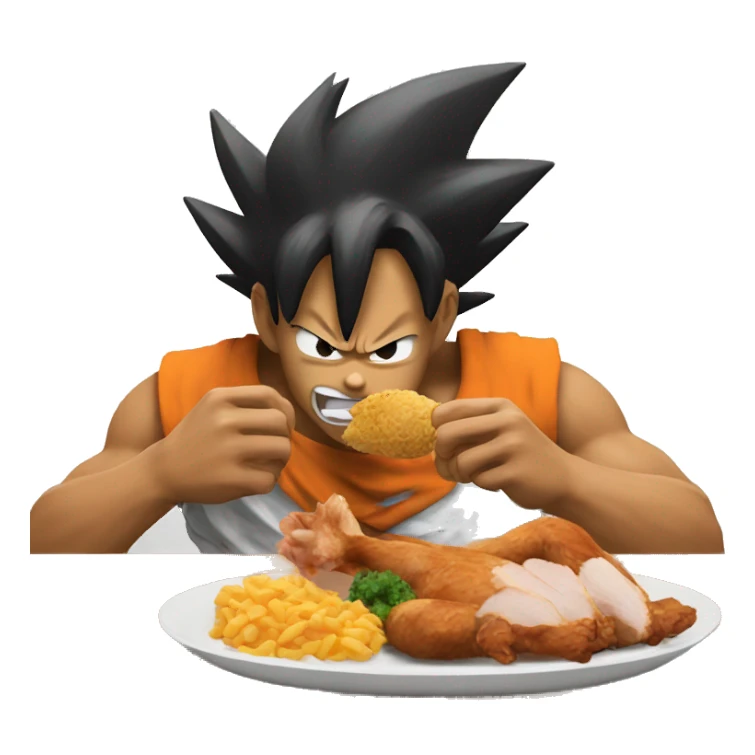 Goku eating chicken  sticker
