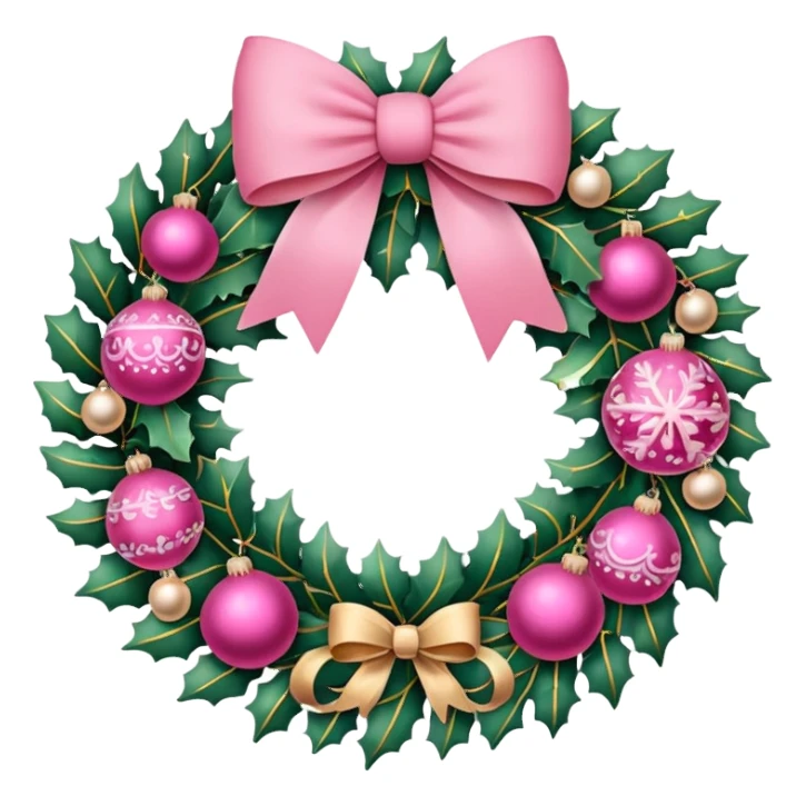 Christmas wreath pink sticker