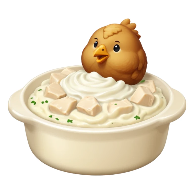 chicken chunks with alfredo sauce and mashed potatoes sticker