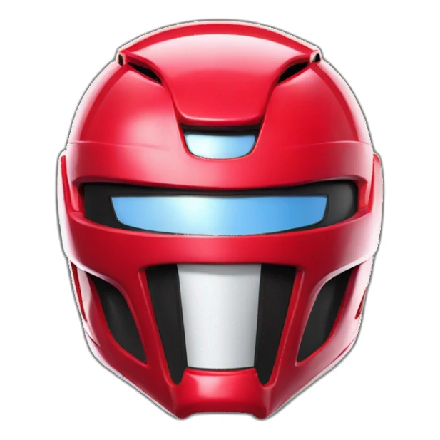 Red Mighty Morphin Power Ranger Helmet sticker