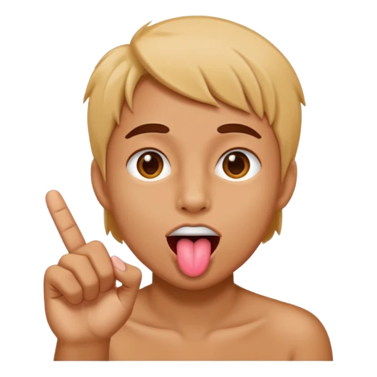 Finger tap with tongue out sticker