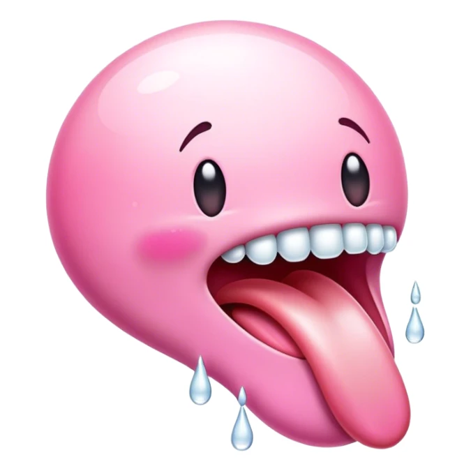 Tongue with white drops sticker