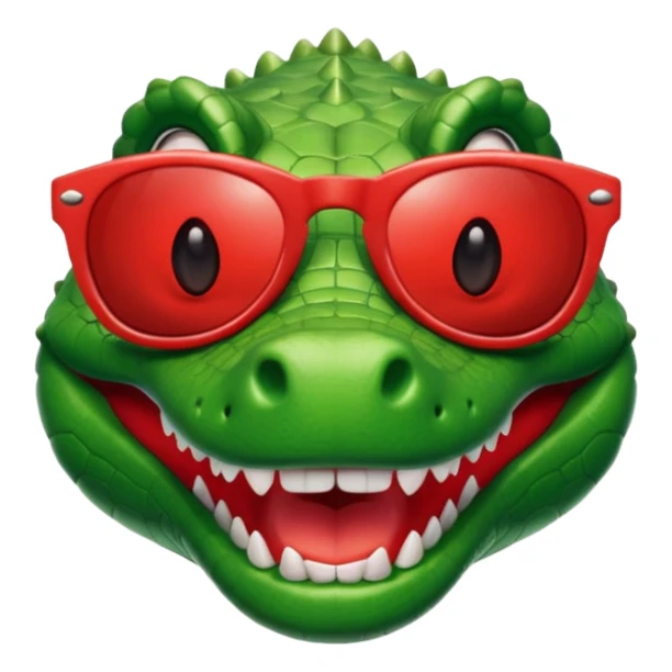 Crocodile wearing red sunglasses sticker