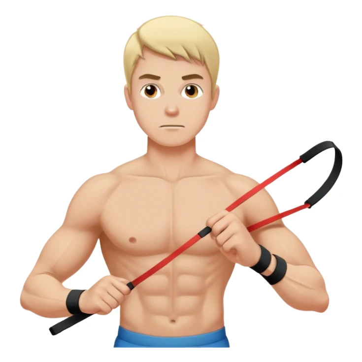 man using resistance band sticker